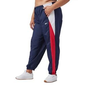Reebok Women's Plus Size Pull-on Logo Woven Track Pants, Vector Navy, Size 2X